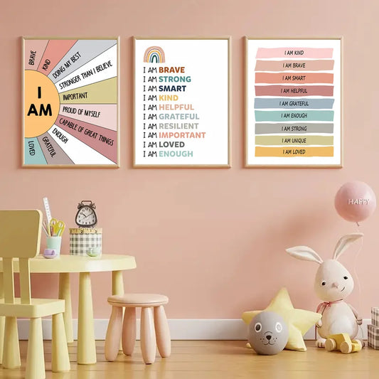 “I Am” Affirmation Poster – Positive Canvas Prints